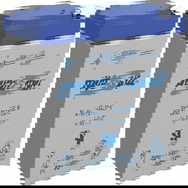 Rechargeable Lead Battery: 6V, Quick-Disconnect Terminal